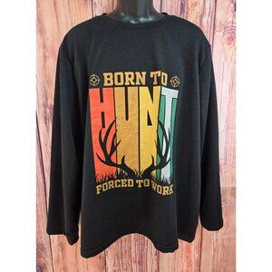 Realtree Born To Hunt Forced To Work Long Sleeve T-Shirt Black XXL